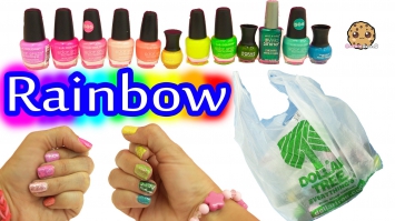 Dollar Tree Store Rainbow of Colors Nail Polish Haul + Swatch Video with Glitter