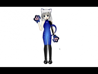 Как нарисовать аниме кошку, How to draw Icecat anime girl