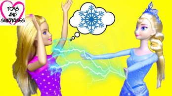 Мультфильм для девочек Эльза заморозила Барби Холодное Сердце Видео с куклами игрушки для девочек