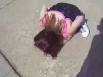 Girl gets hit in the vagina with a skateboard