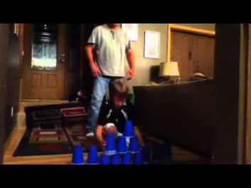 9 year old kid taking down 44 cups.