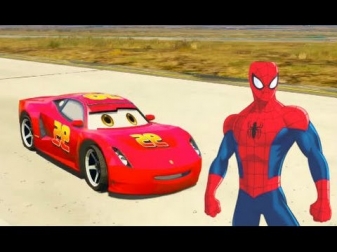 Цветные Грузовики и Машины с Человек Паук и Супергерои Мультик для Детей с Машинками