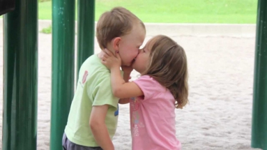 Kids First Kiss at the Playground