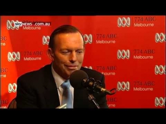Abbott winking and smirking at radio host during distressed talkback caller question