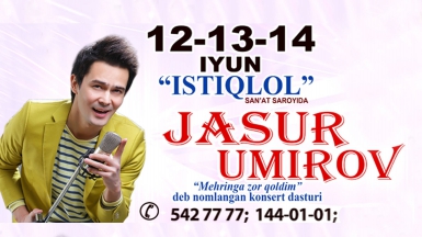 Jasur Umirov - Mehringa zor qoldim deb nomlangan konsert dasturi 2014