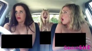 3 девушки поют в машине 2015 / 3 model girls singing in a car 2015 / Mime Through Time by SketchSHE