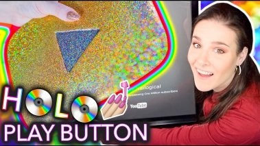 Painting my YouTube Play Button with HOLO NAIL POLISH