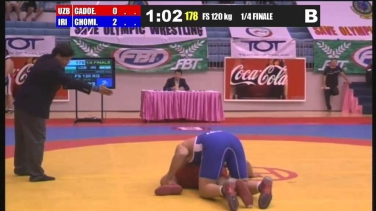 A.Ghomi (IRI) vs A.Gadoev (UZB) 120kg 1/4 FINAL - 2013 Asian Junior Wrestling Championships