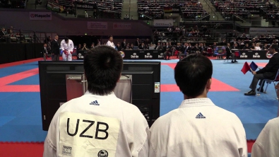 CHILE vs UZBEKISTAN. Male Team Kumite Competition. 2014 World Karate Championships