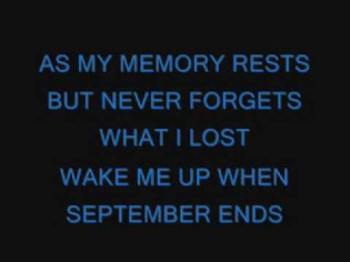 Green Day-Wake Me Up When September Ends lyrics