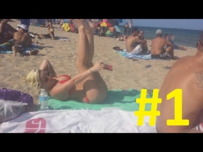 Приколы над девушками на пляже #1, Приколы на пляже 2015, приколы с девушками.