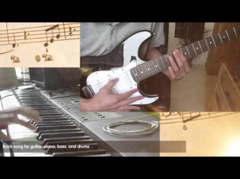 Rock Song for Guitar, Piano, Bass and Drums