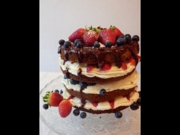 шоколадный торт с ягодами/Голый торт/Naked cake