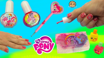 MLP Nail Polish Kit with My Little Pony Polka Dot Dotting Tool & Glitter - Cookieswirlc Video