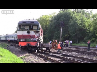 Столкновение  поезда  с бетономешалкой под Могилёвом