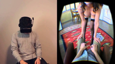 Реакция на стриптиз в виртуальной реальности с сюрпризом пранк